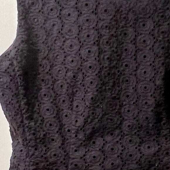 SOLD🌺 KATE SPADE ♠️ Black Eyelet Lace Classic Peplum Blouse - Picture 4 of 7